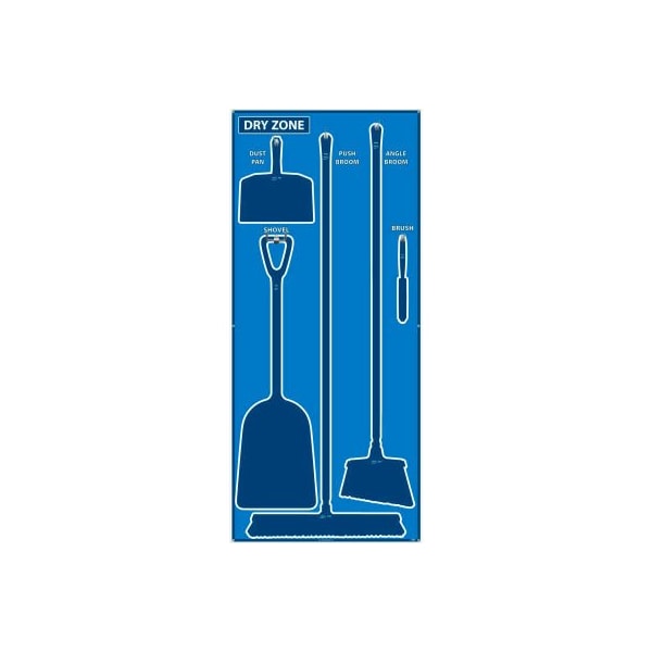 Nmc National Marker Dry Zone Shadow Board, Blue/Blue, 68 X 30, ACP, Aluminum Composite Panel - SB131ACP - main